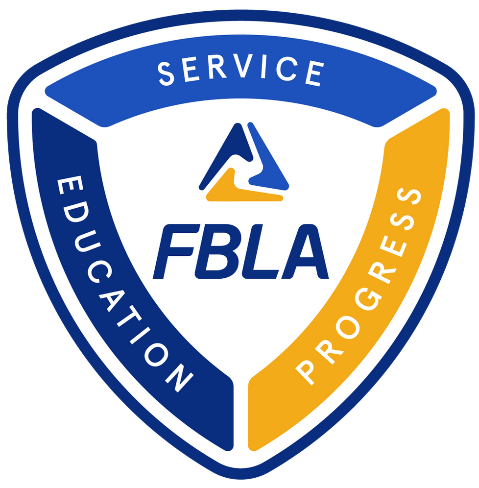 FBLA logo with words, Service, Education, Progress